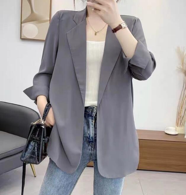 Cardigan donna estate coreano sottile sciolto mezza lunghezza cappotto manica divisa - Foto 12 di 15
