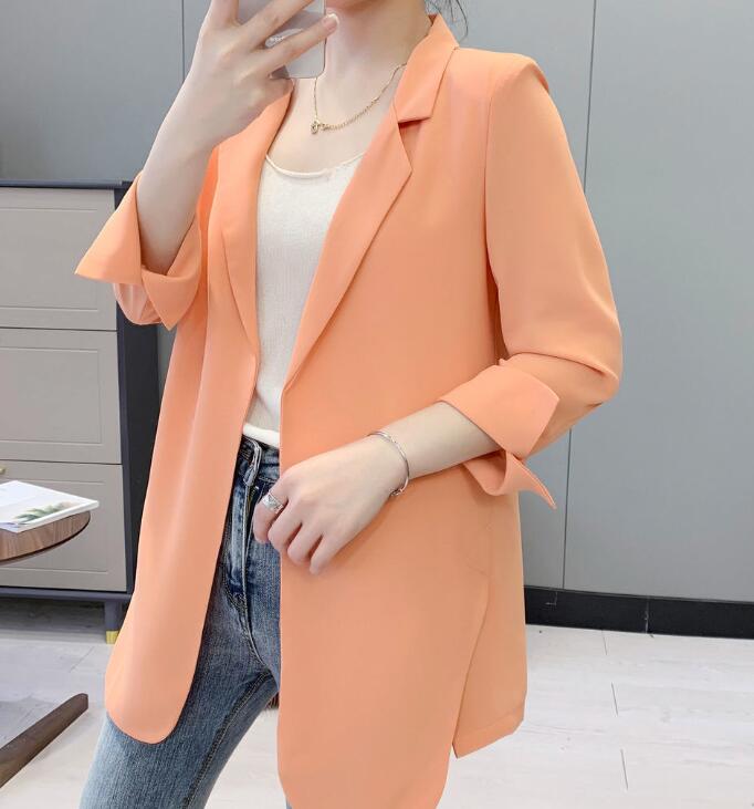 Cardigan donna estate coreano sottile sciolto mezza lunghezza cappotto manica divisa - Foto 14 di 15