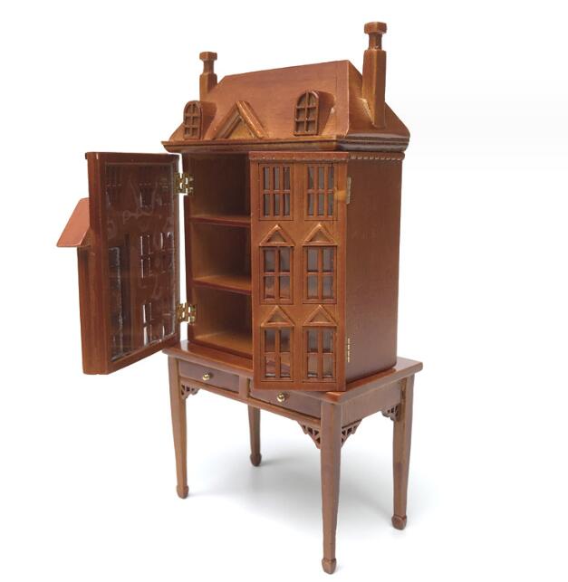 Handmade 1/12 Miniature Wood Doll House Castle Cabinet Dollhouse Scene Decor - Picture 3 of 3