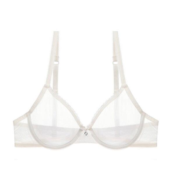 Sexy Bralette Transpirable de Malla Ultra Delgada Transparente Sin Forro Sin Acolchado - Imagen 16 de 16