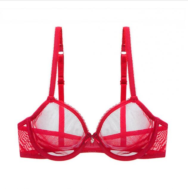 Sexy Bralette Transpirable de Malla Ultra Delgada Transparente Sin Forro Sin Acolchado - Imagen 13 de 16