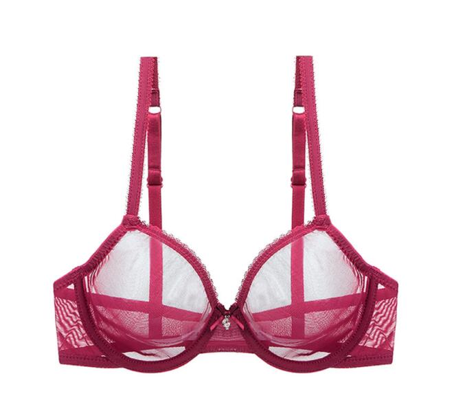 Sexy Bralette Transpirable de Malla Ultra Delgada Transparente Sin Forro Sin Acolchado - Imagen 12 de 16