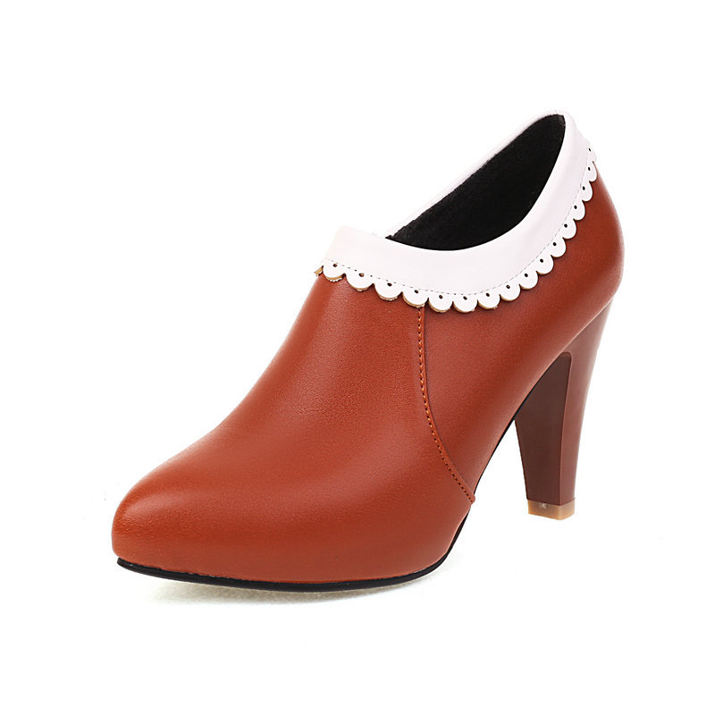 Chic Women’s Kitten Heels Pointy Toe Short Boots Pump Zip Ankle Boots Heels