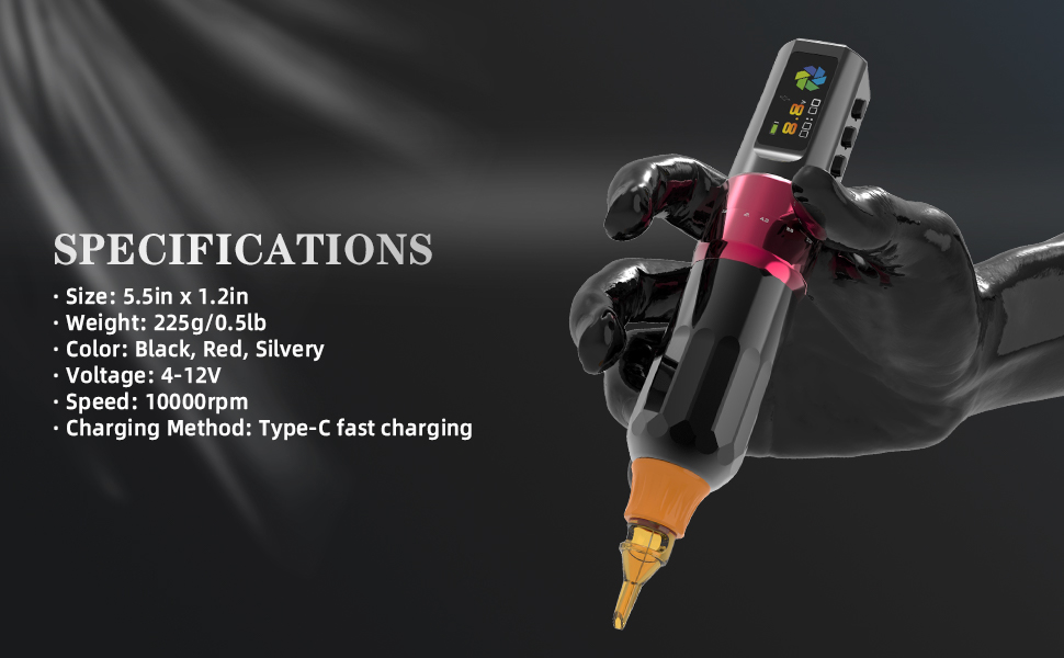 YILONG F3 Wireless Tattoo Machine 6 Strokes Adjustable And