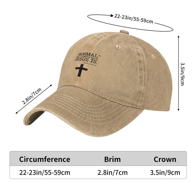 NORMAL JESUS Funny Graphic Baseball Cap Adjustable Washed Cotton