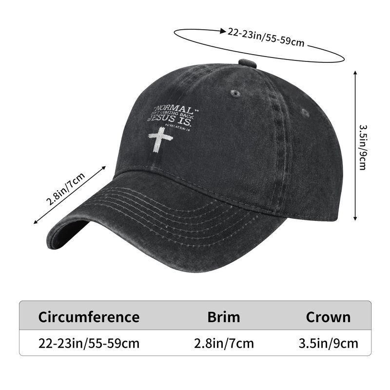 NORMAL JESUS Funny Graphic Baseball Cap Adjustable Washed Cotton