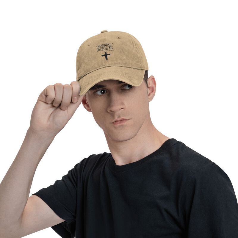 のん NORMAL JESUS Funny Graphic Baseball Cap Adjustable Washed Cotton