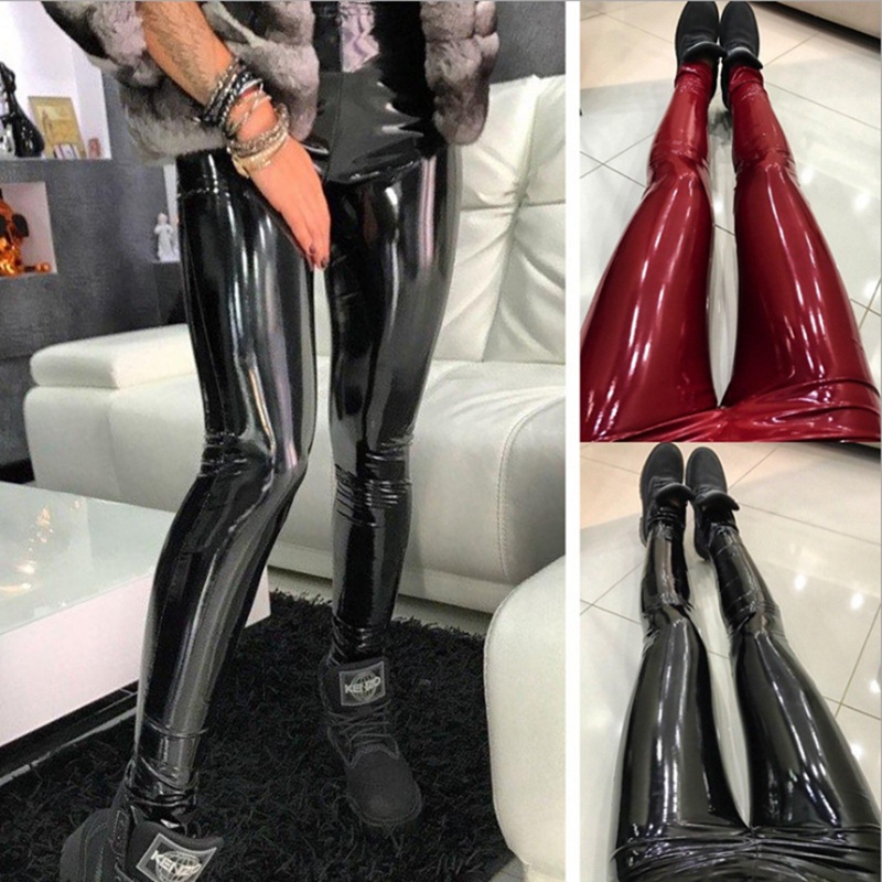 women's patent leather pants