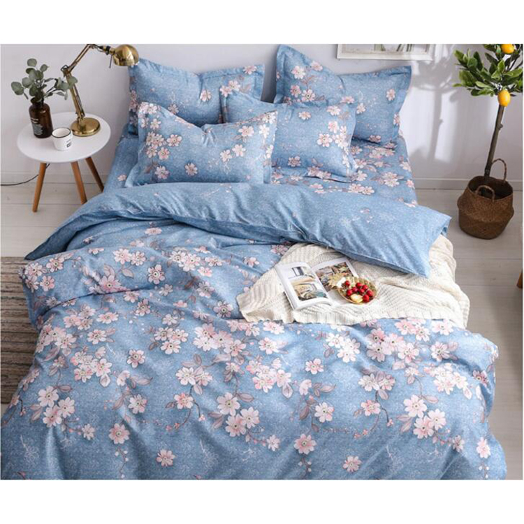 Floral Printing Bedding Set Duvet Quilt Cover+Sheet+Pillow Case Four-Piece Set