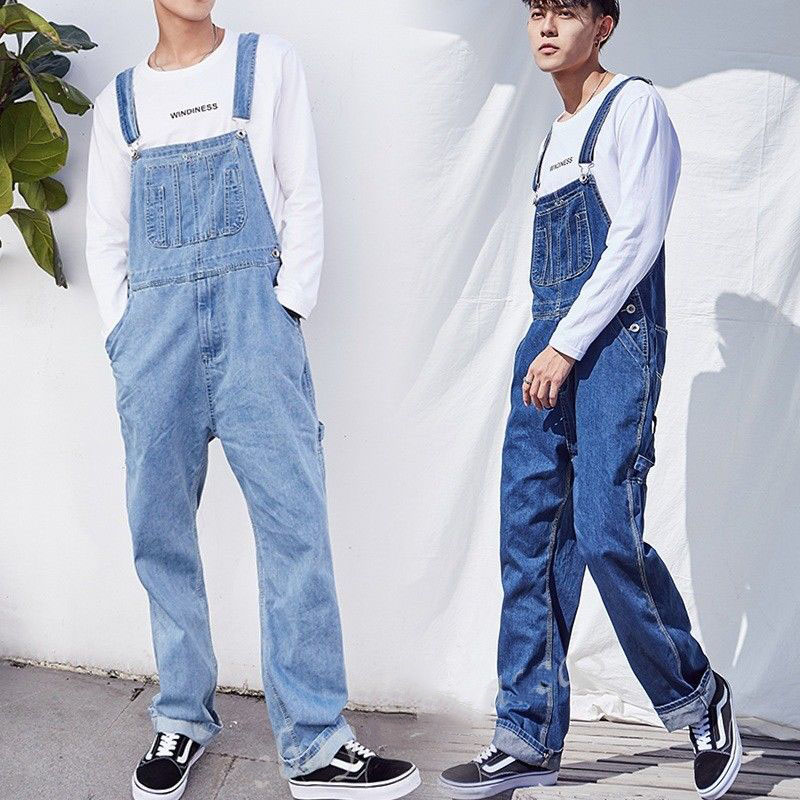 denim pants with suspenders