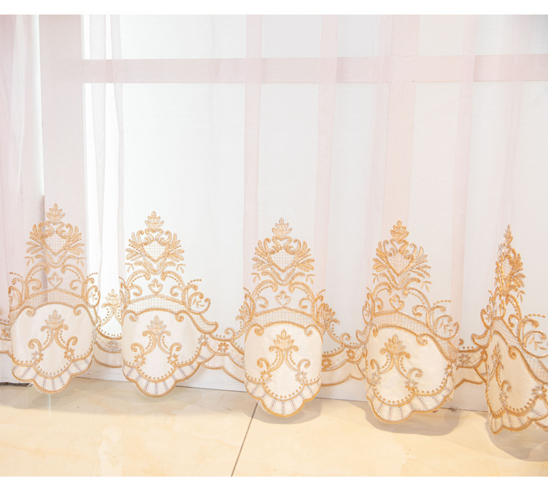 Embroidered Hollow Out Tulle Window Drapes Panel Modern