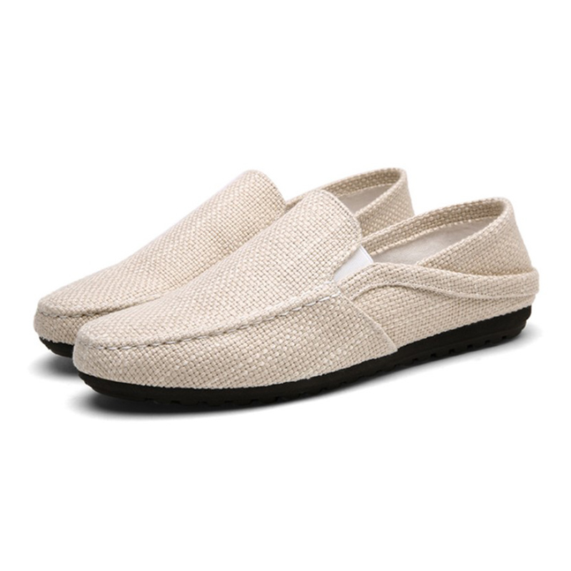 Men Summer Cotton Linen Casual Breathable Slip On Comfotable 