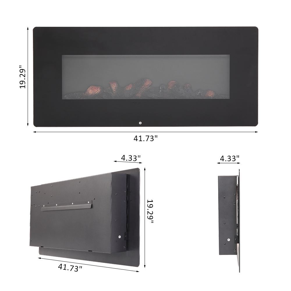 1400w Large Electric Fireplace Wall Mount Heaters 3d Fake Wood