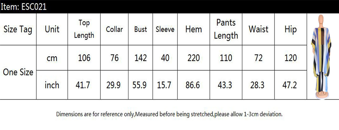 African Women Oversize Dress Long Pants Set Loose Chiffon Kaftan