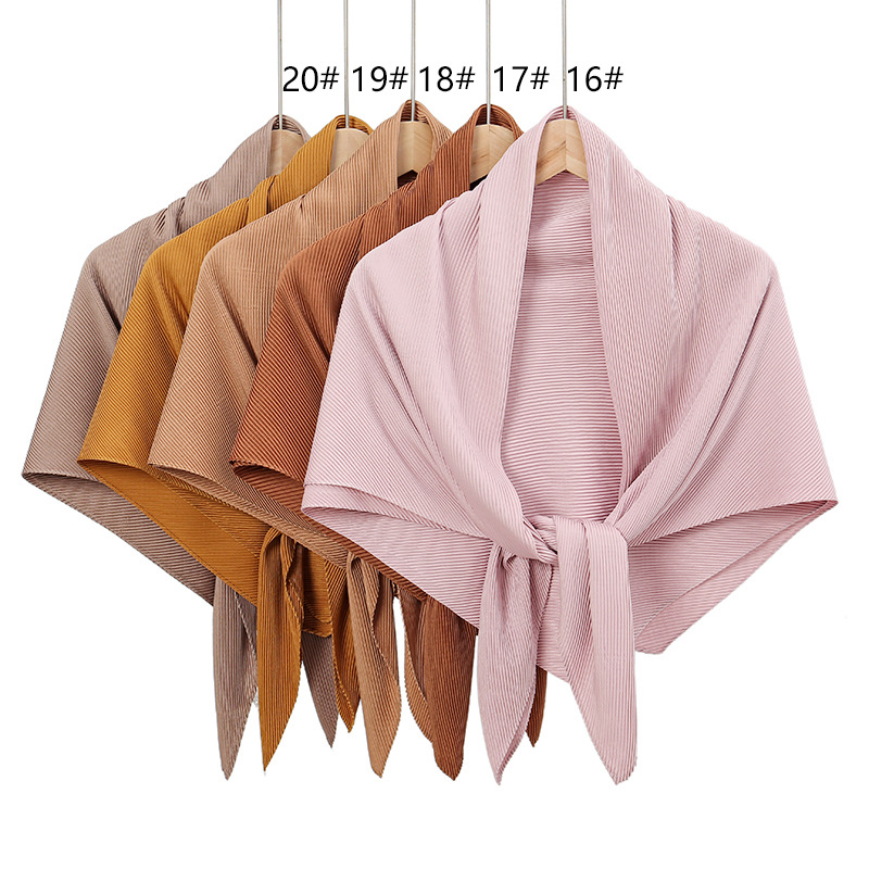 Solid Color Hijab Women Women Satin Square Scarf Wrap Neck Turban