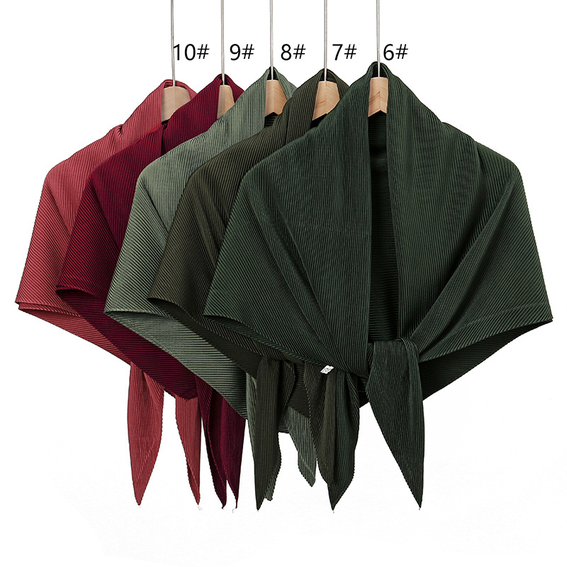 やす⭐️ Solid Color Hijab Women Women Satin Square Scarf Wrap Neck Turban
