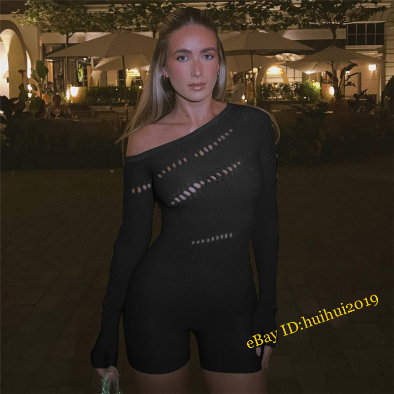 Camicia da notte donna spalla diagonale sexy manica lunga scavata tuta - Foto 4 di 6