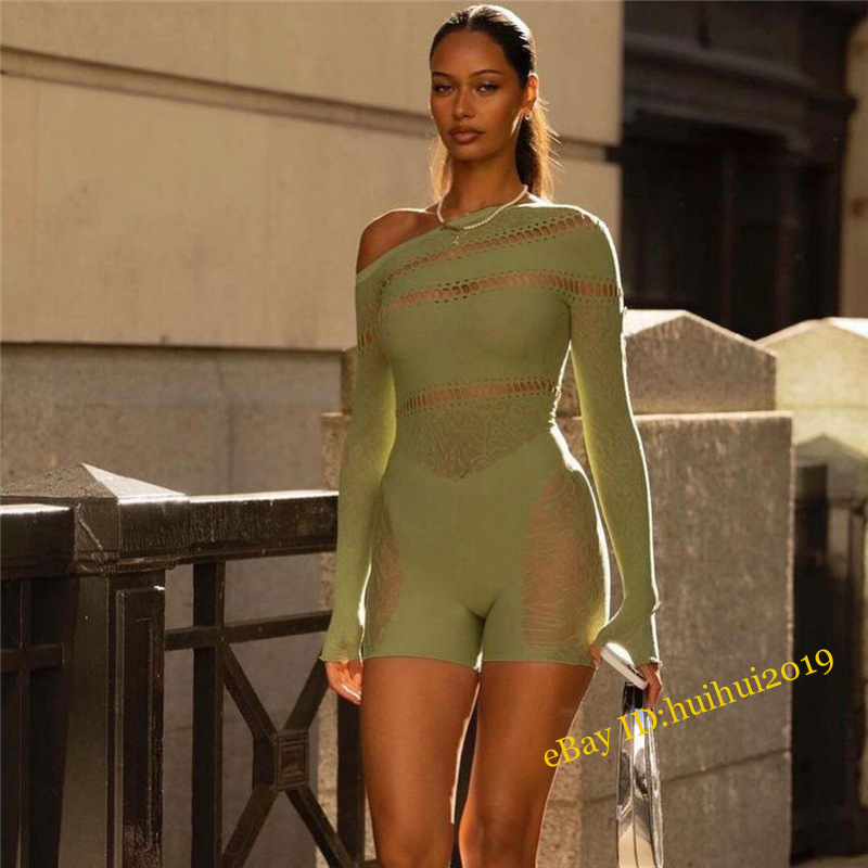 Camicia da notte donna spalla diagonale sexy manica lunga scavata tuta - Foto 5 di 6