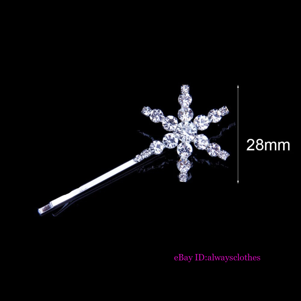 Women Water Diamond One Word Clip Star Moon Shining Bridal Hairpin Headpiece