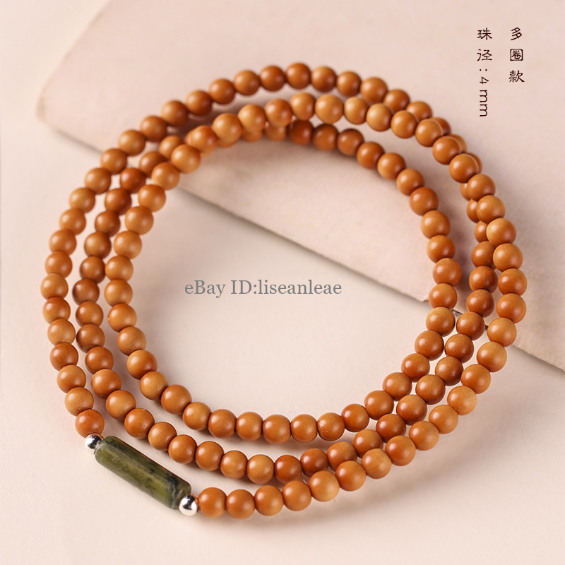 Olive Core 4mm Round Bead Bracelet DIY Men's and Women's Multi Circle Bracelet - Picture 11 of 11