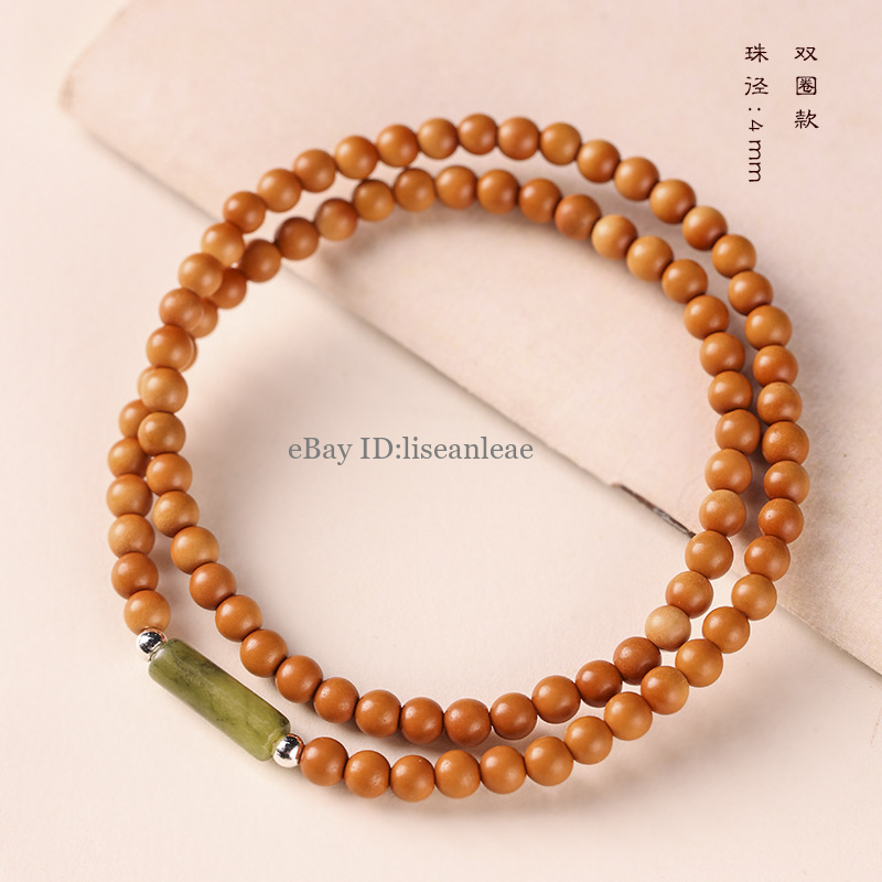 Olive Core 4mm Round Bead Bracelet DIY Men's and Women's Multi Circle Bracelet - Picture 10 of 11