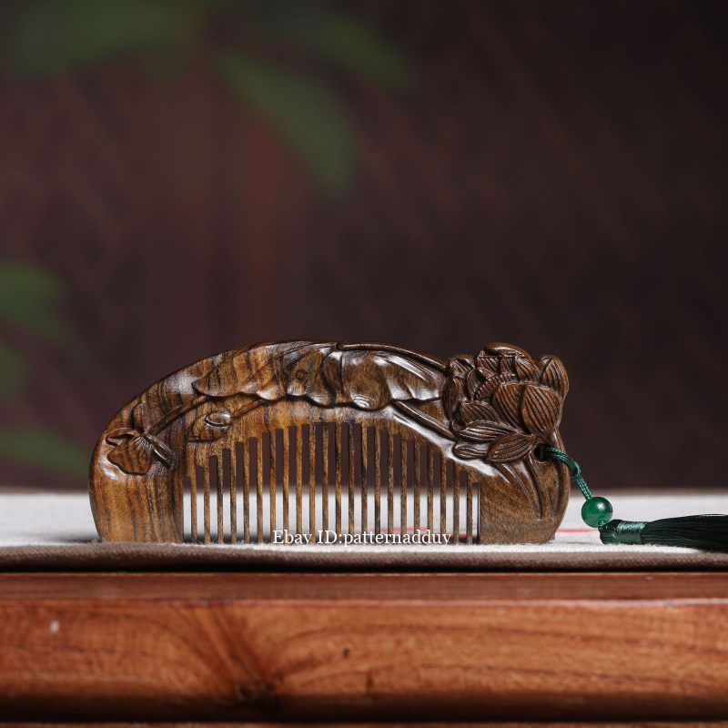 Agarwood Carving Double-Sided Carving Comb, Portable Anti-Static Comb - Picture 13 of 18