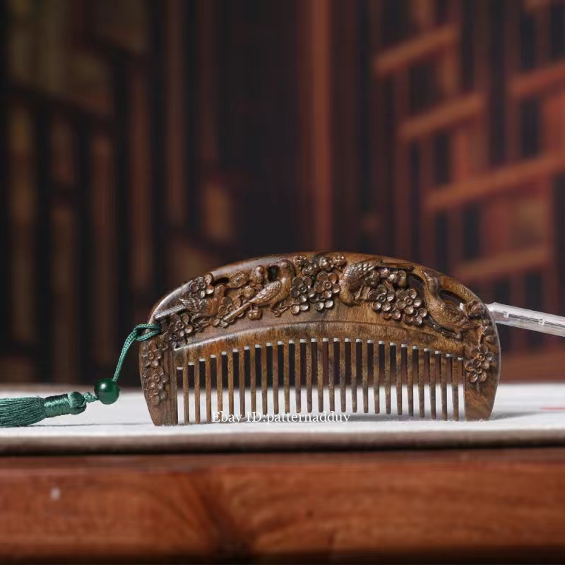 Agarwood Carving Double-Sided Carving Comb, Portable Anti-Static Comb - Picture 17 of 18
