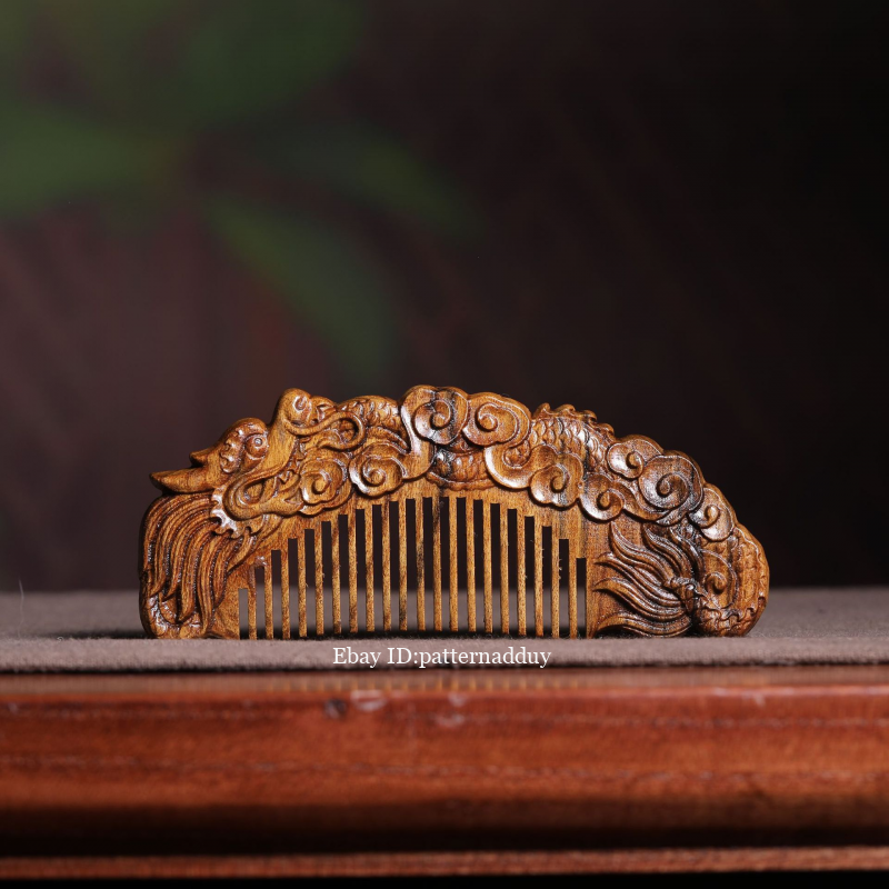 Agarwood Carving Double-Sided Carving Comb, Portable Anti-Static Comb - Picture 18 of 18