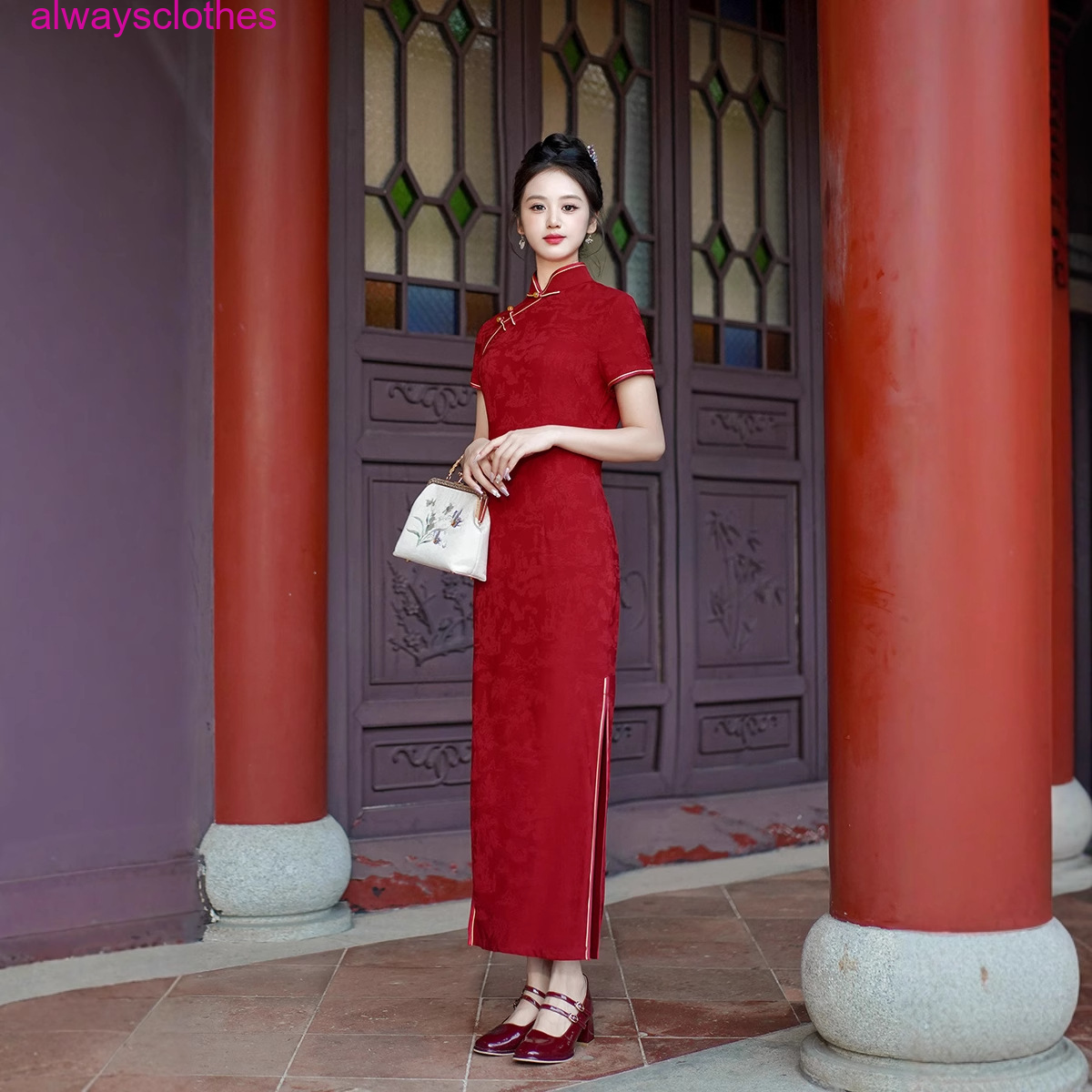 Women Sexy Evening Party Qipao Dress Chinese Silk Satin Long Cheongsam Plus Size - Picture 10 of 14