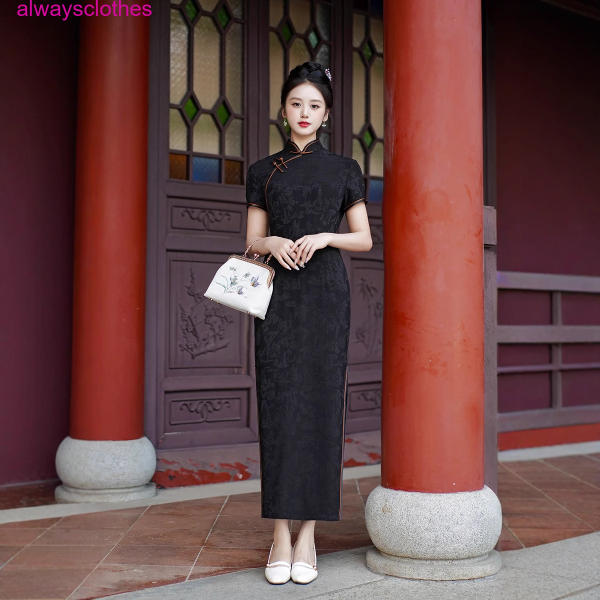 Women Sexy Evening Party Qipao Dress Chinese Silk Satin Long Cheongsam Plus Size - Picture 11 of 14