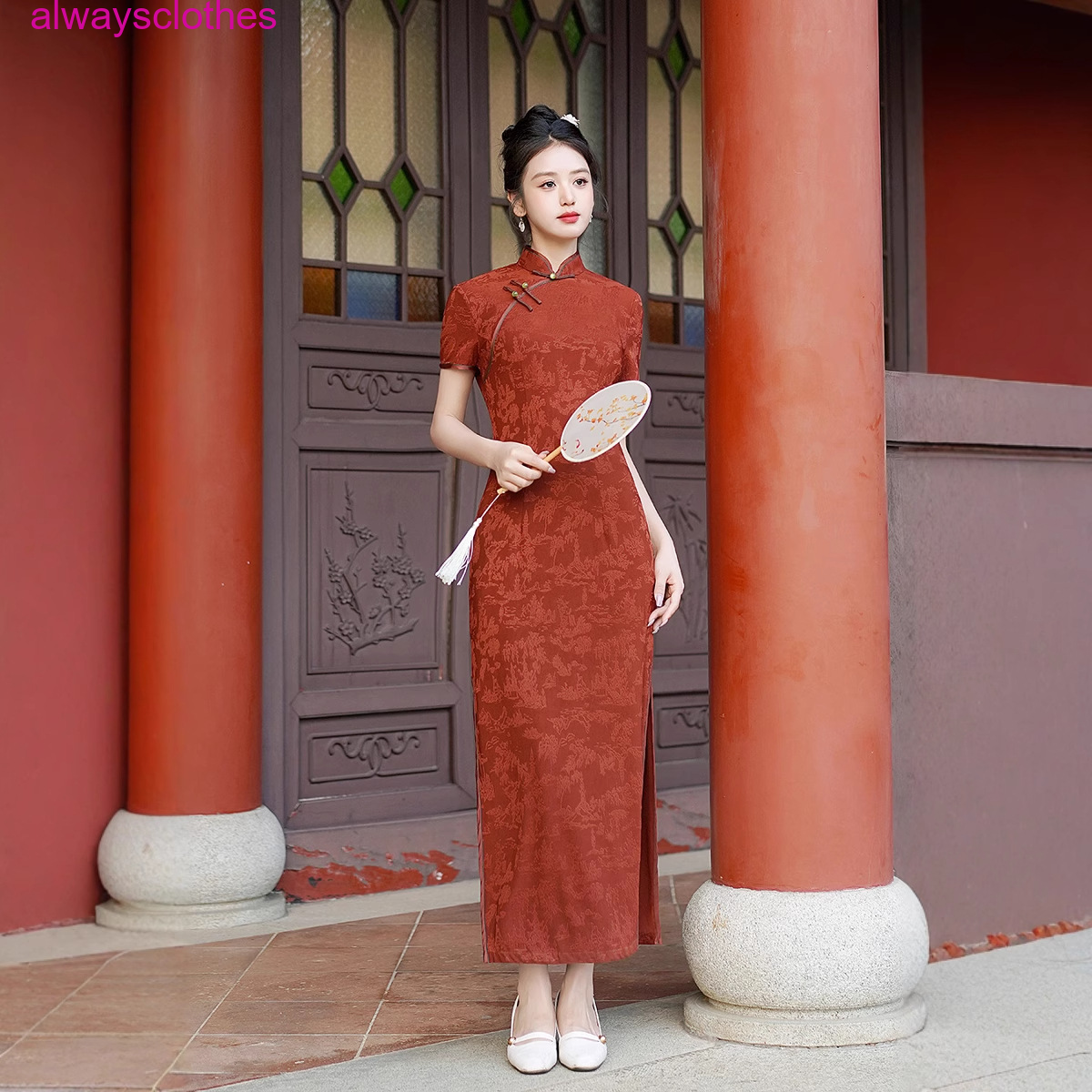 Women Sexy Evening Party Qipao Dress Chinese Silk Satin Long Cheongsam Plus Size - Picture 12 of 14