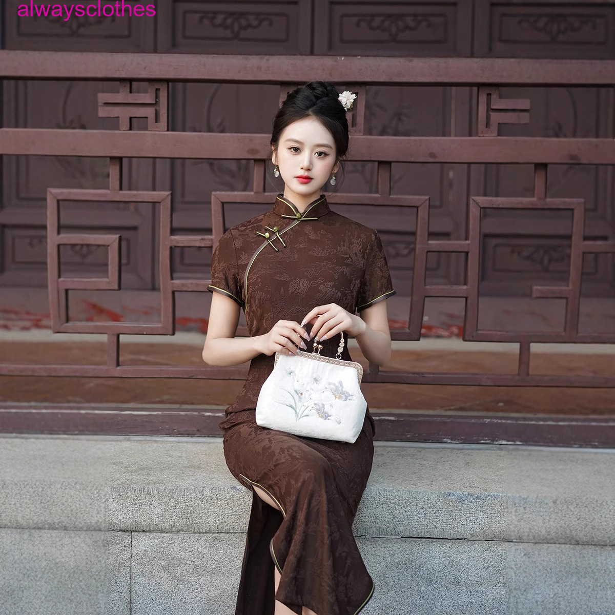 Women Sexy Evening Party Qipao Dress Chinese Silk Satin Long Cheongsam Plus Size - Picture 14 of 14