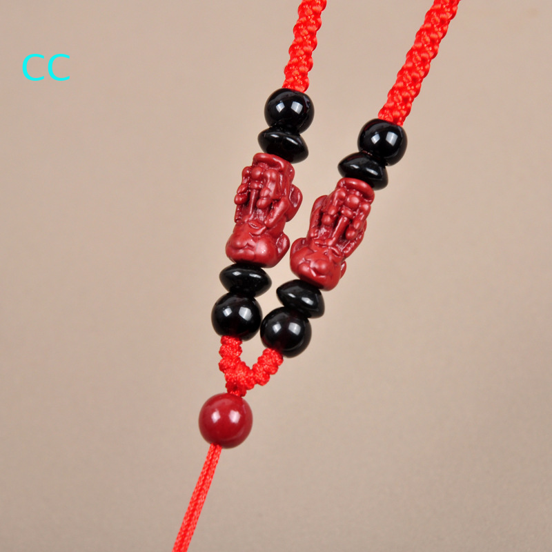 Handmade Woven Cinnabar Pixiu Hanging Rope Jade Necklace Rope DIY Pendant Rope - Picture 8 of 9