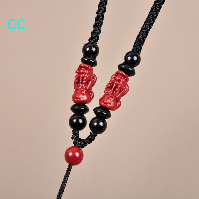 Handmade Woven Cinnabar Pixiu Hanging Rope Jade Necklace Rope DIY Pendant Rope - Picture 7 of 9