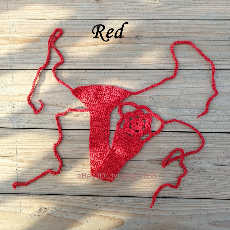 Mano Crochet Sexy Bikini Parte Inferior Tanga Boho Mujeres Mini Bikini Sexy Tanga - Imagen 12 de 21