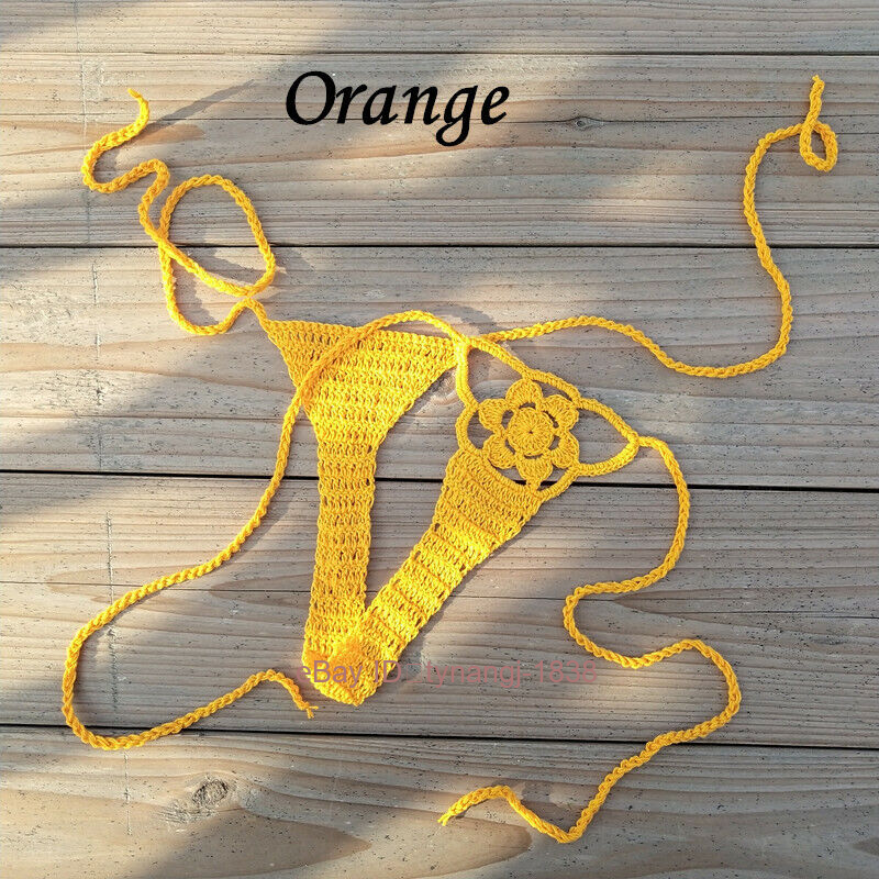 Mano Crochet Sexy Bikini Parte Inferior Tanga Boho Mujeres Mini Bikini Sexy Tanga - Imagen 16 de 21