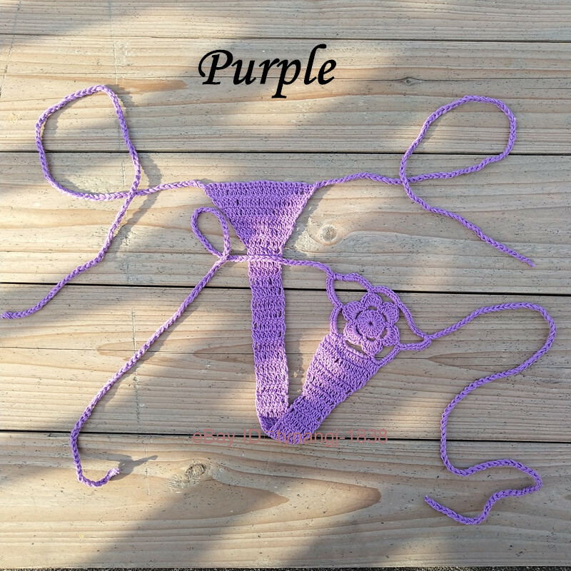 Mano Crochet Sexy Bikini Parte Inferior Tanga Boho Mujeres Mini Bikini Sexy Tanga - Imagen 20 de 21