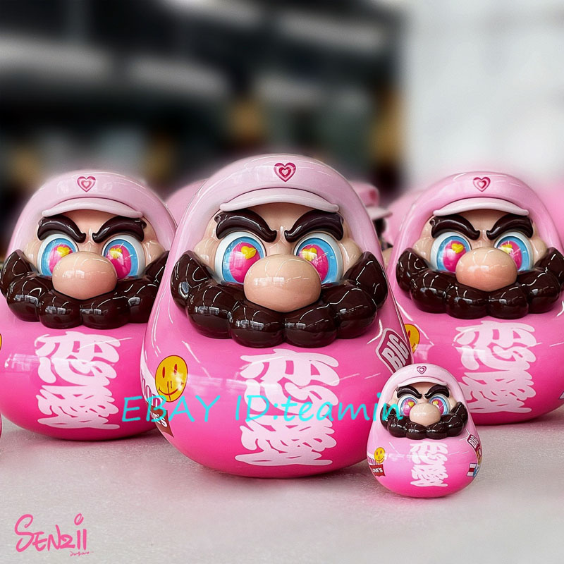 SENZII Super Daruma Super Love Pink Mini Versions 9cm Resin Figure