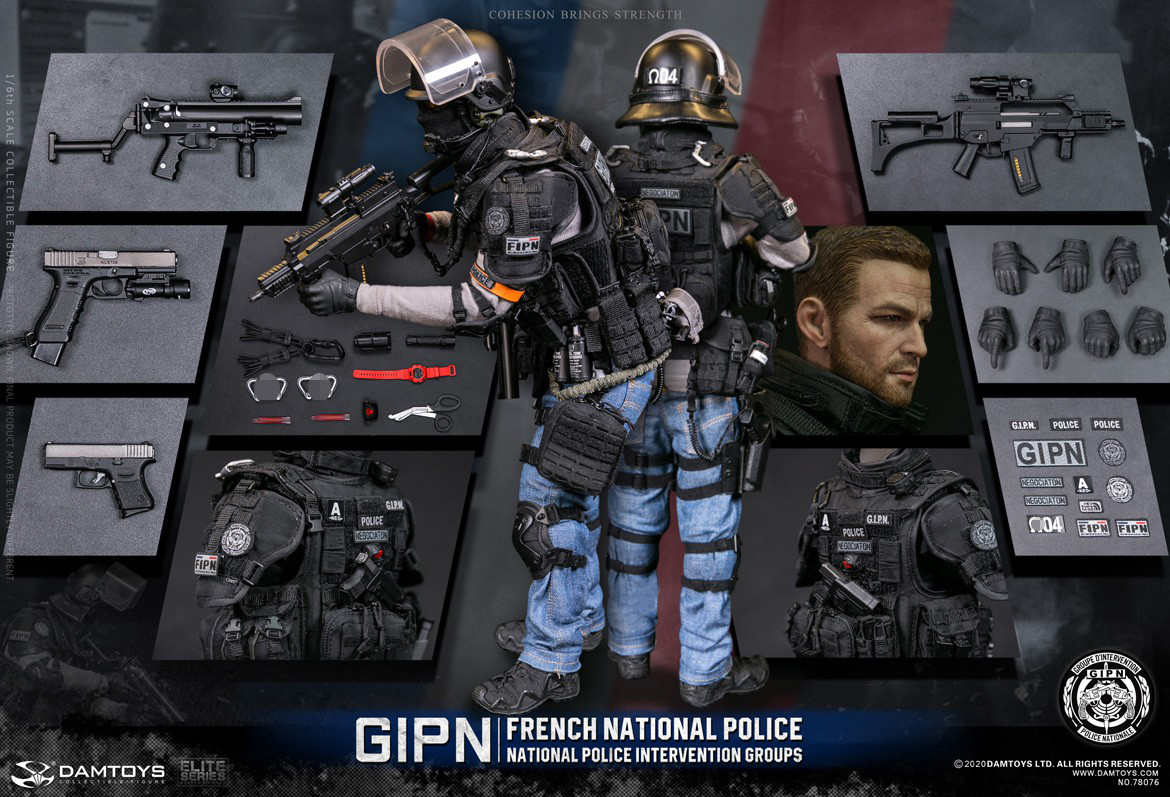 DAMTOYS GIPN Frence National Police 1/6 Action Figure Doll Model