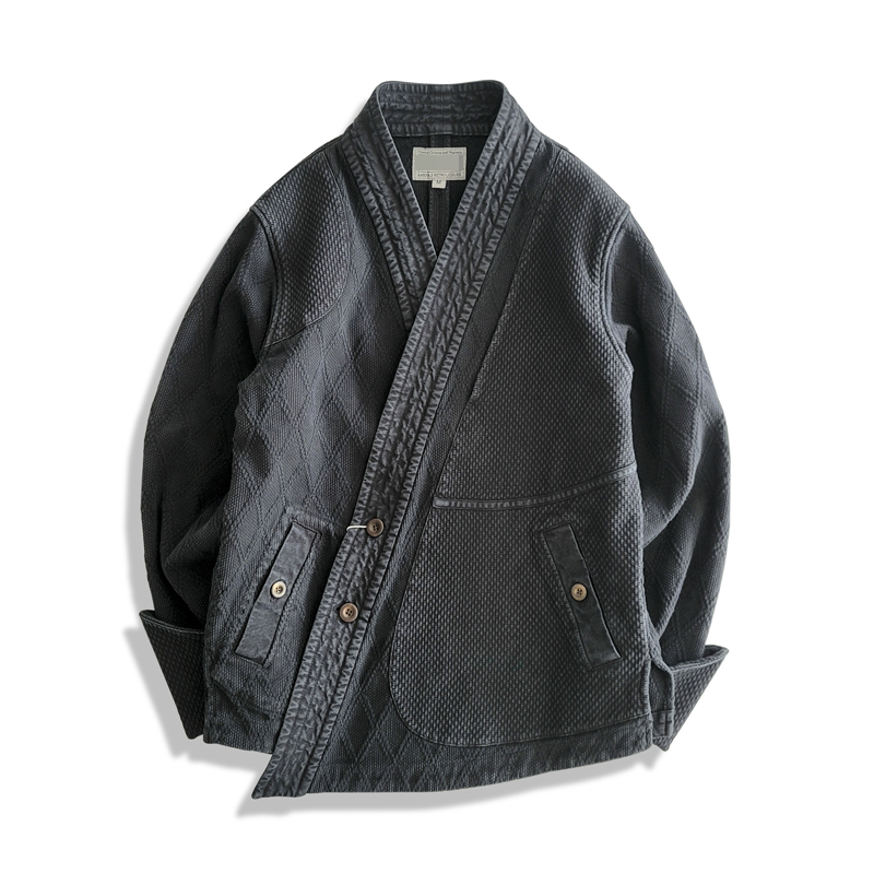 MENSコート Men's Kendo Sashiko Taoist Jacket Vintage Casual Coat Work