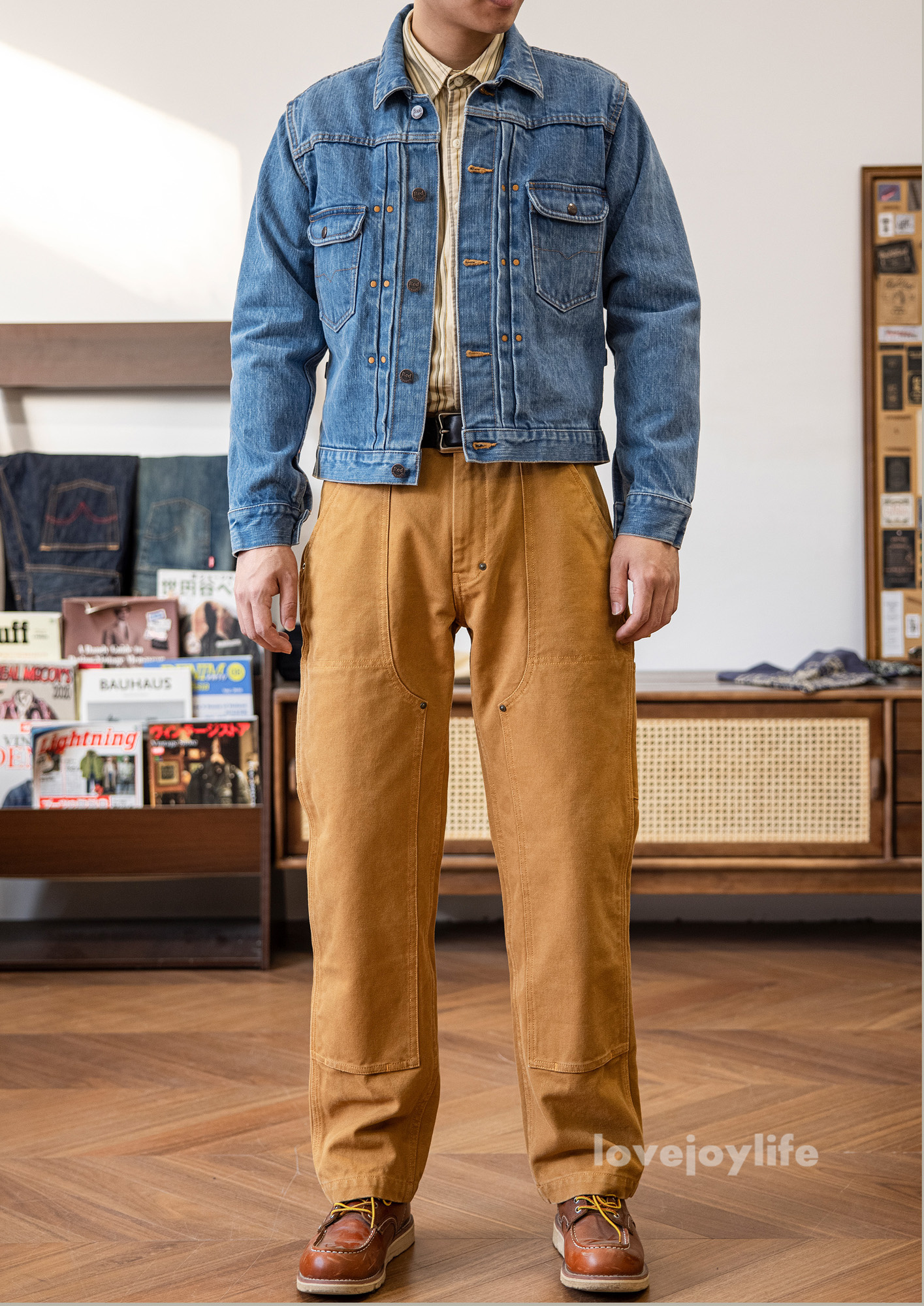 Red Tornado 11MJ Men Selvedge Denim Jacket Washed Short Coat 18oz