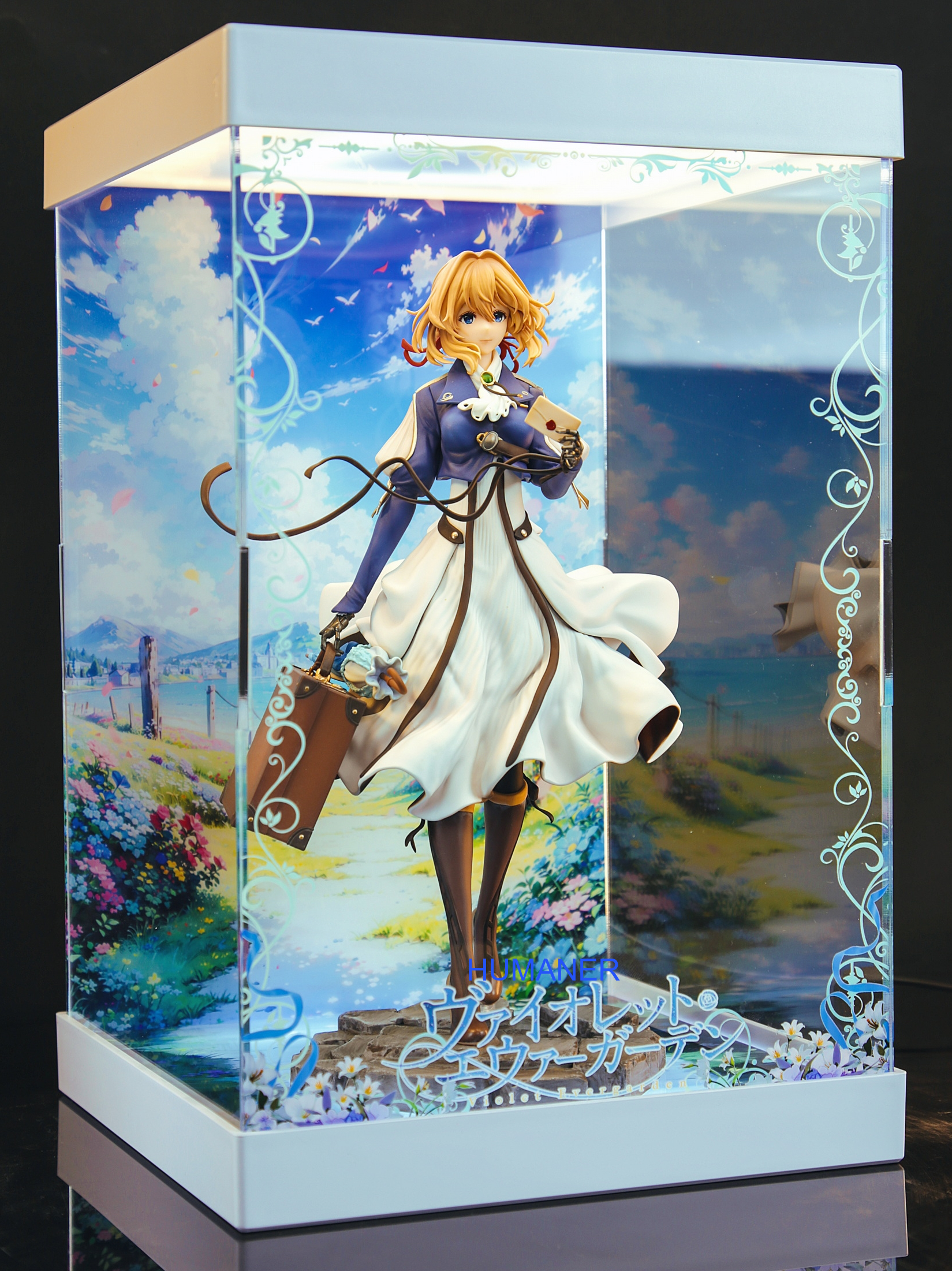 Acrylic Display Box Case With LED Light Fit DOGASS Violet