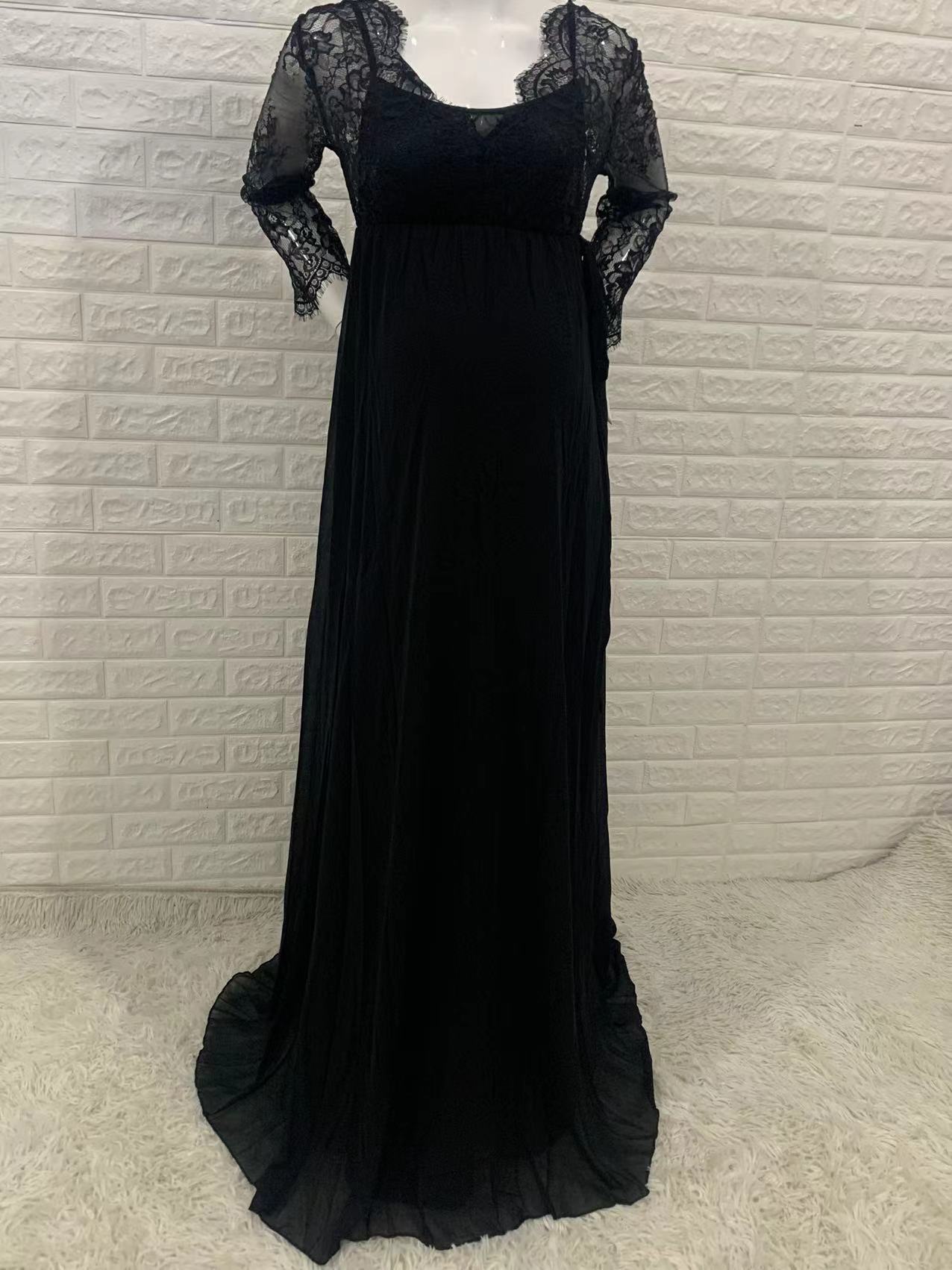 Pregnant Women's Dress Maternity Lace Long Sleeve Gown For Photography Shoot | eBay Pregnant Women's Dress Maternity Lace Long Sleeve Gown For Photography Shoot | eBay