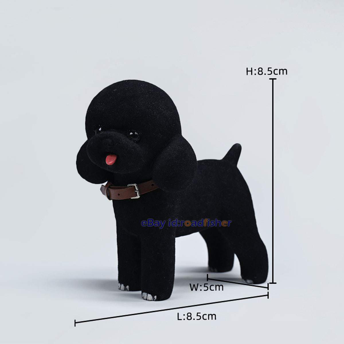 JXK 1/6 Flocking Poodle Dog Model Animal Figure Scene Decor
