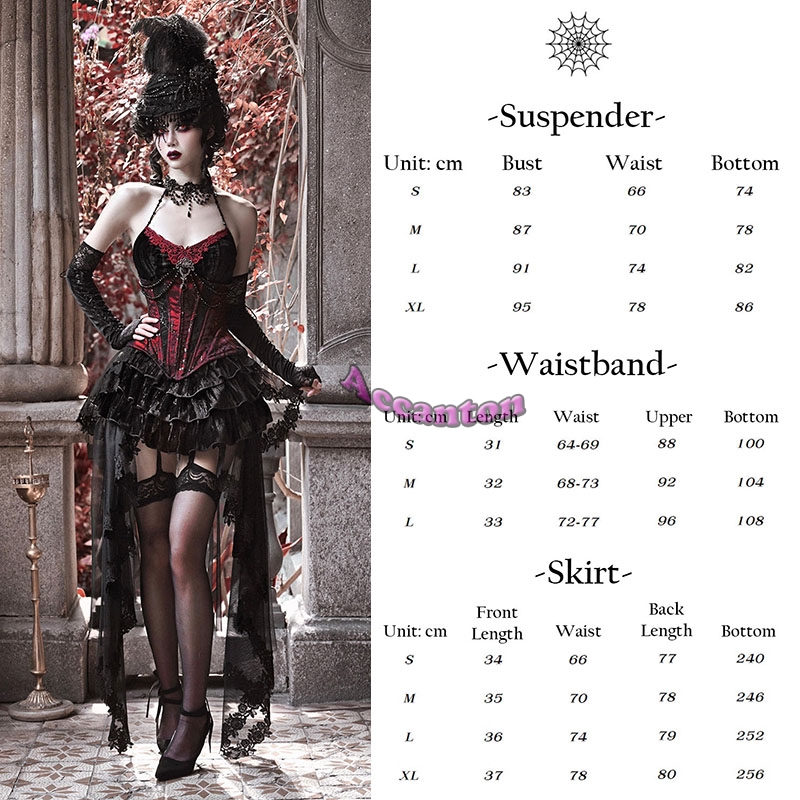 BLOOD SUPPLY Gothic Rococo Velvet Bead Suspender Fishbone