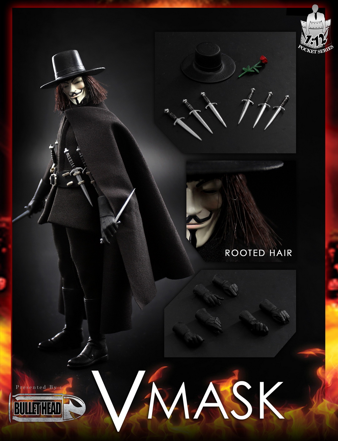 ●最終値下げ V for Vendetta Vフォー・ヴェンデッタ フィギュア Bullet Head V for Vendetta 6in Action Figure Collectible Doll
