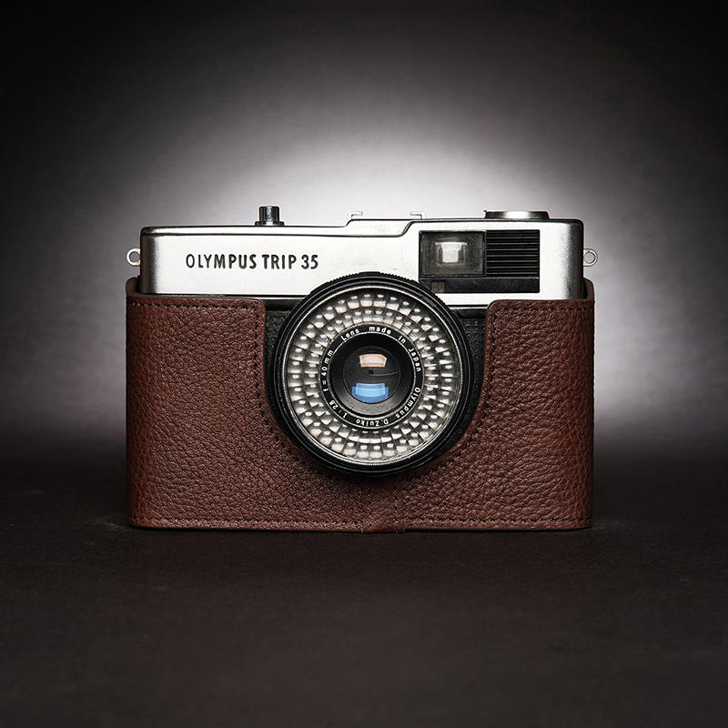 Genuine Real Leather Camera Bag Case Protect Cover For Olympus
