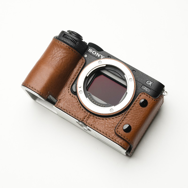 Genuine Real Leather Camera Bag Protect Case Cover Base For Sony A7C2 A7CII A7CR - Picture 24 of 31