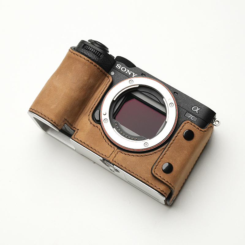 Genuine Real Leather Camera Bag Protect Case Cover Base For Sony A7C2 A7CII A7CR - Picture 22 of 31