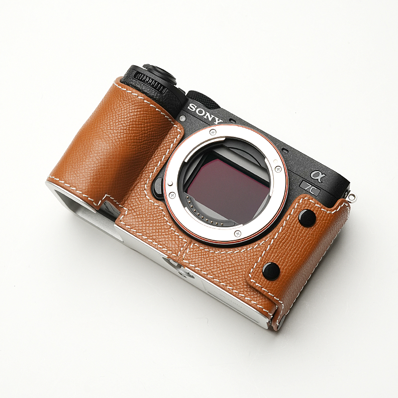 Genuine Real Leather Camera Bag Protect Case Cover Base For Sony A7C2 A7CII A7CR - Picture 30 of 31